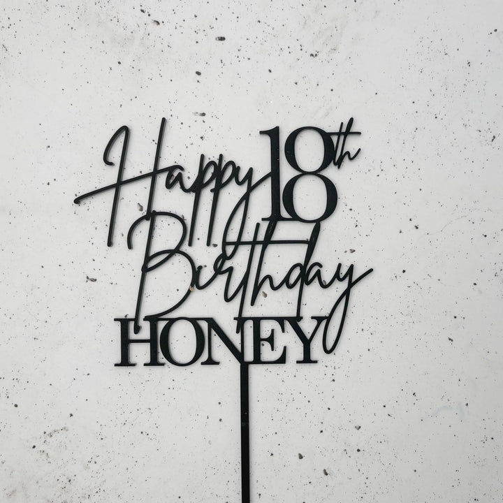 Personalised Happy Birthday Cake Topper with Age