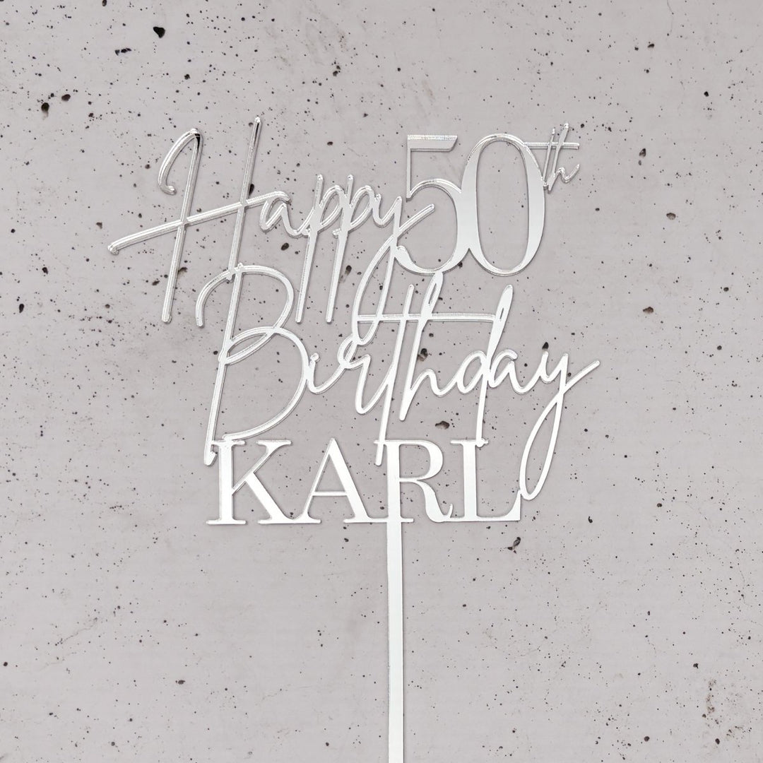 Personalised Happy Birthday Cake Topper with Age