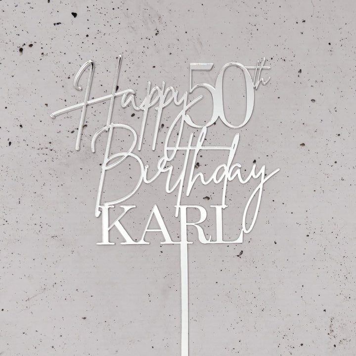 Personalised Happy Birthday Cake Topper with Age