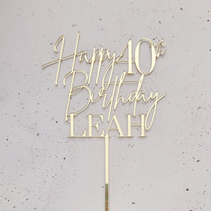 Personalised Happy Birthday Cake Topper with Age