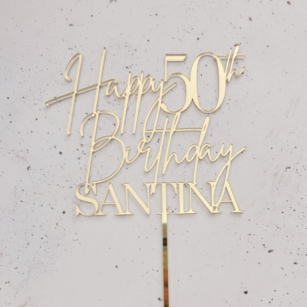 Personalised Happy Birthday Cake Topper with Age