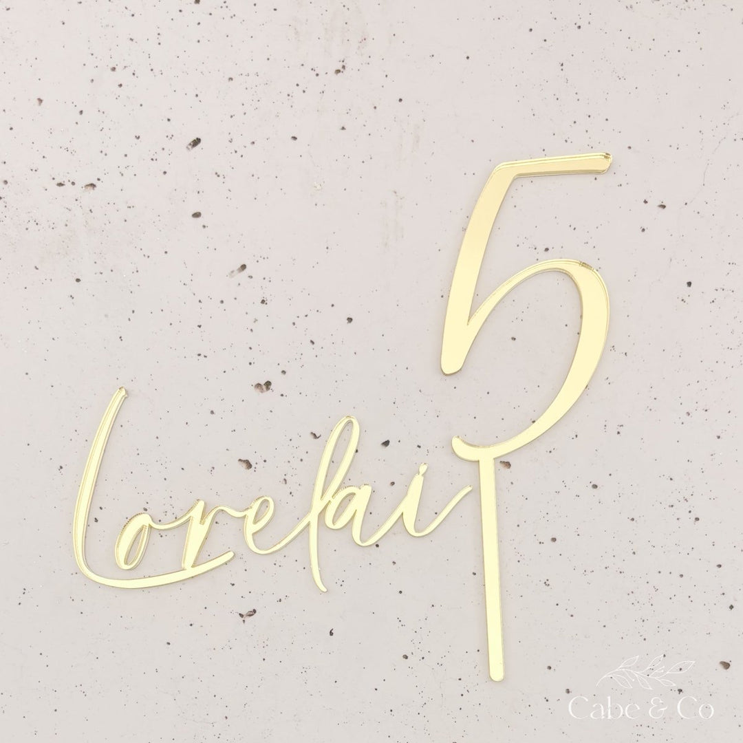 Personalised Name Cake Charm & Age Topper