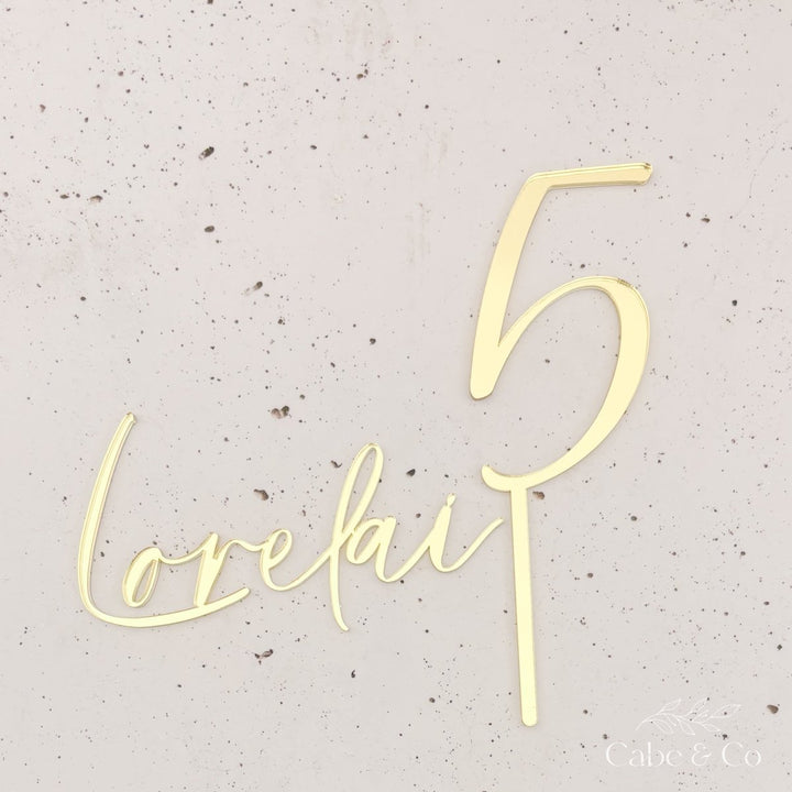 Personalised Name Cake Charm & Age Topper