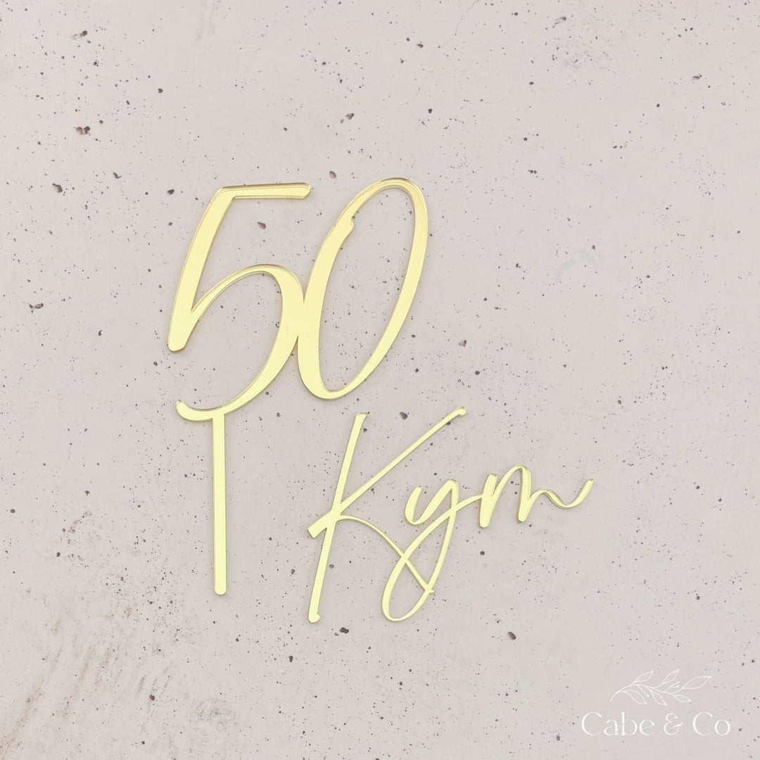 Personalised Name Cake Charm & Age Topper