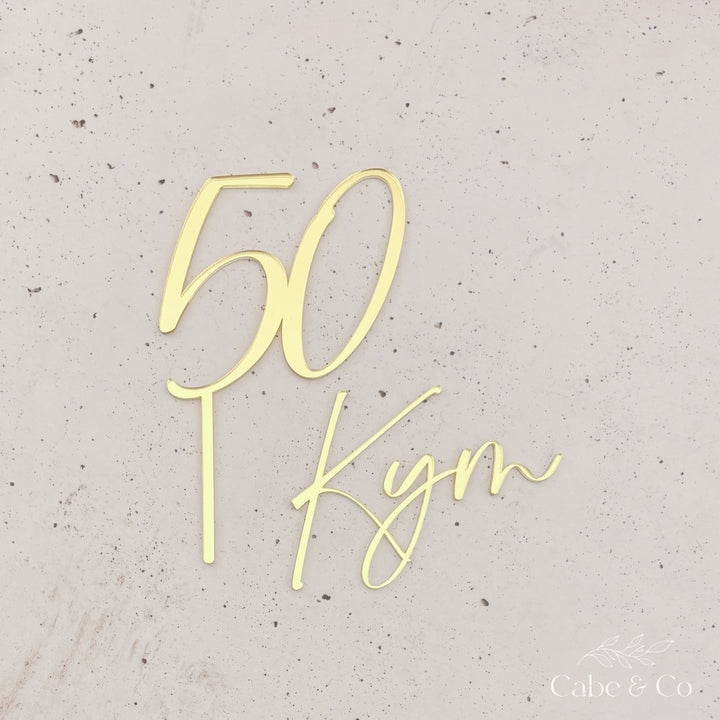 Personalised Name Cake Charm & Age Topper