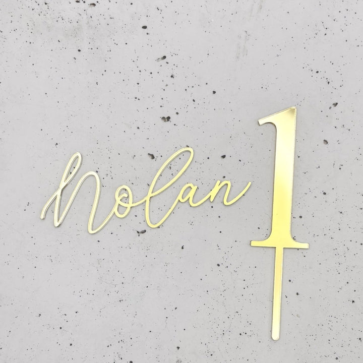 Personalised Name Cake Charm & Age Topper