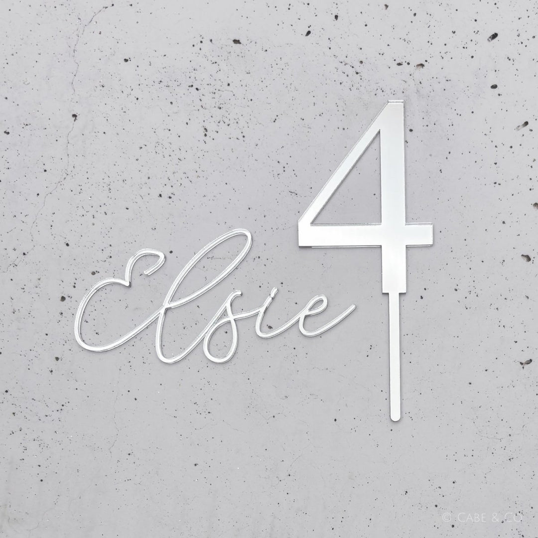 Personalised Name Cake Charm & Age Topper