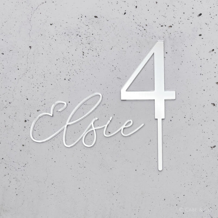 Personalised Name Cake Charm & Age Topper