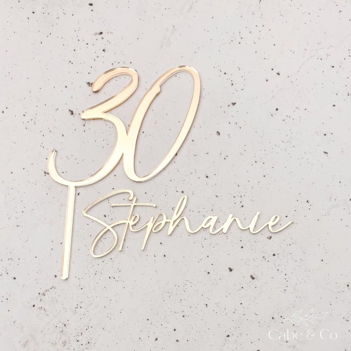 Personalised Name Cake Charm & Age Topper