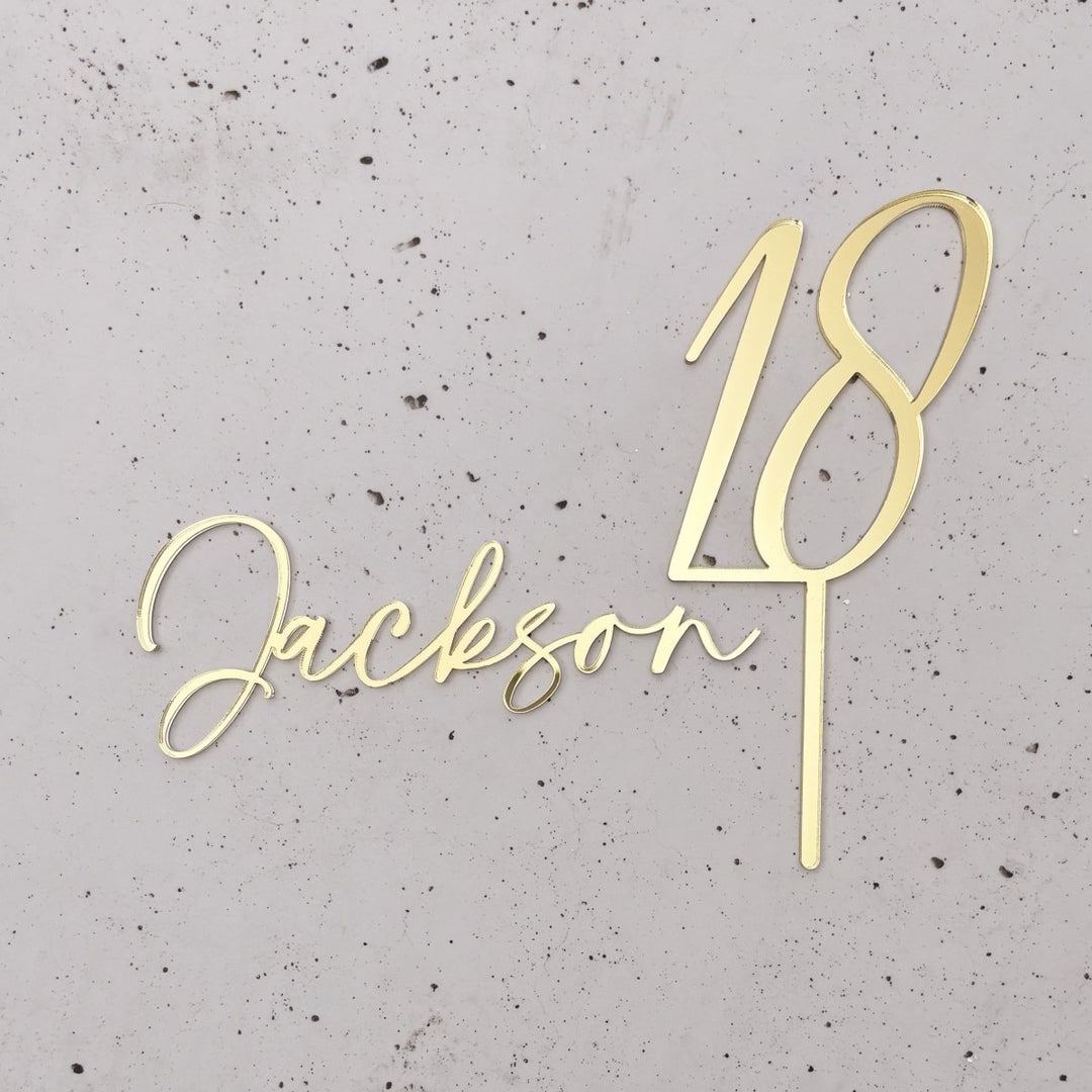 Personalised Name Cake Charm & Age Topper