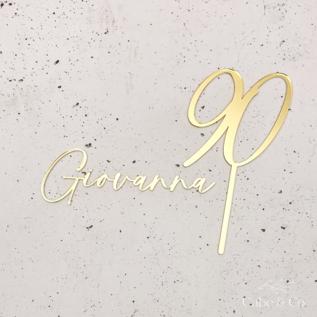 Personalised Name Cake Charm & Age Topper