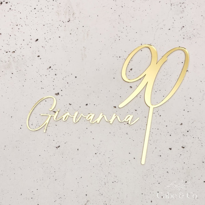 Personalised Name Cake Charm & Age Topper