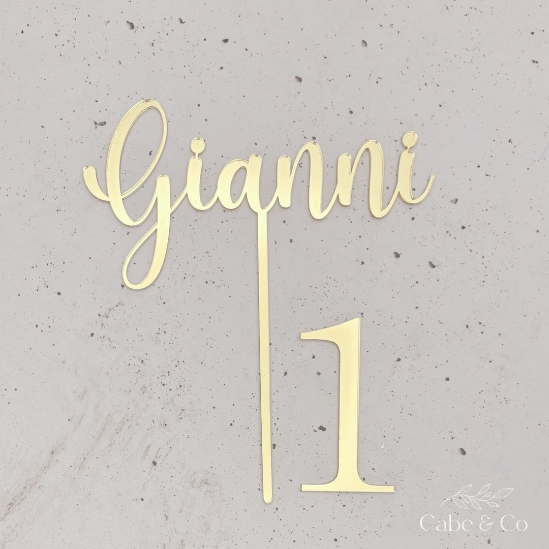 Personalised Name Cake topper & Age Charm