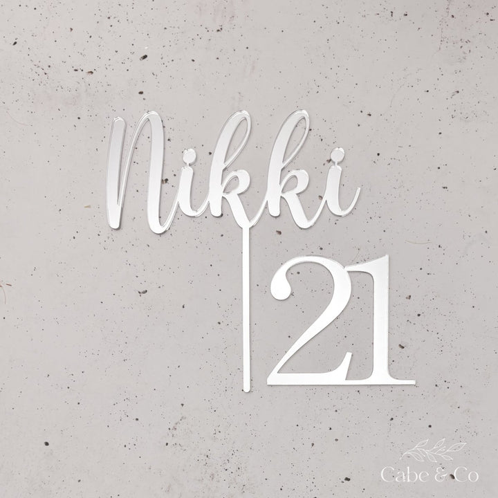 Personalised Name Cake topper & Age Charm