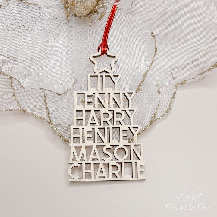 Personalised Name Christmas Tree Ornament - your family names