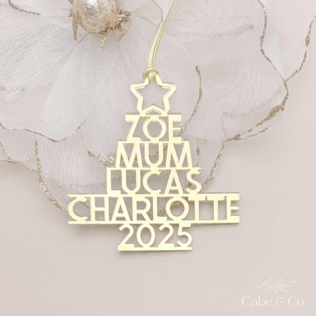 Personalised Name Christmas Tree Ornament - your family names