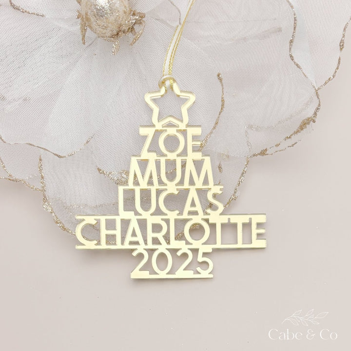 Personalised Name Christmas Tree Ornament - your family names