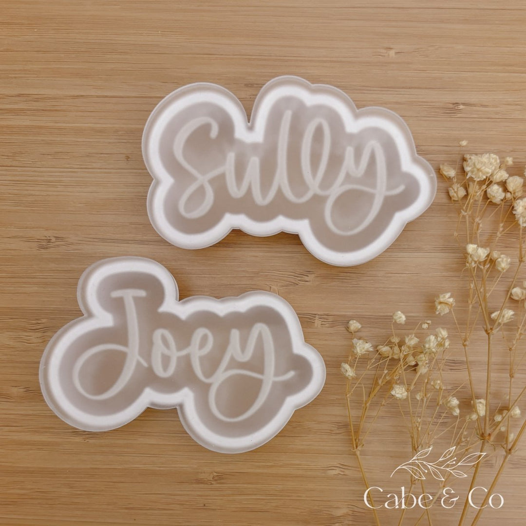 Personalised Name Script Fondant Cookie Cutter &amp; Stamp