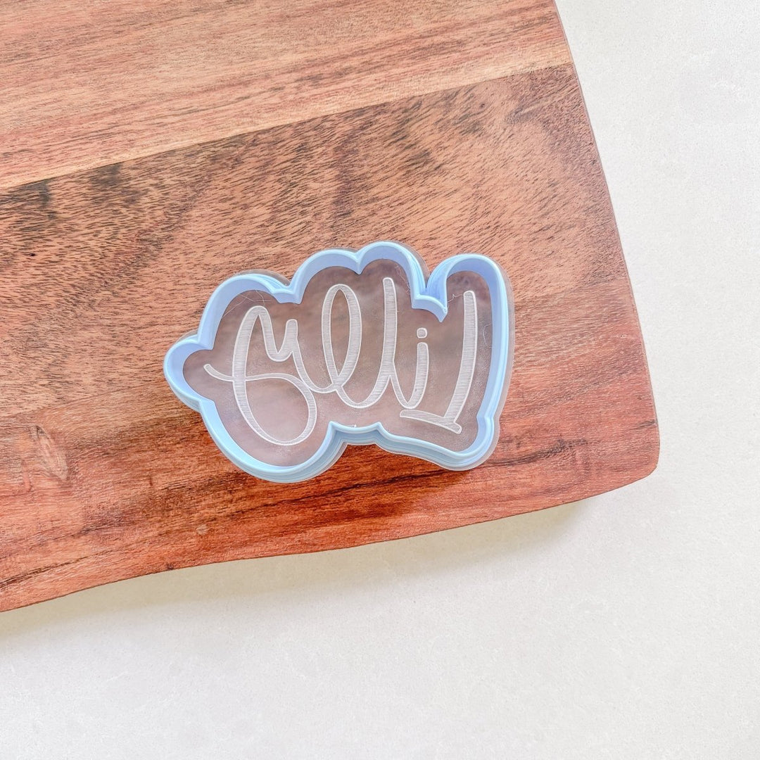 Personalised Name Script Fondant Cookie Cutter &amp; Stamp