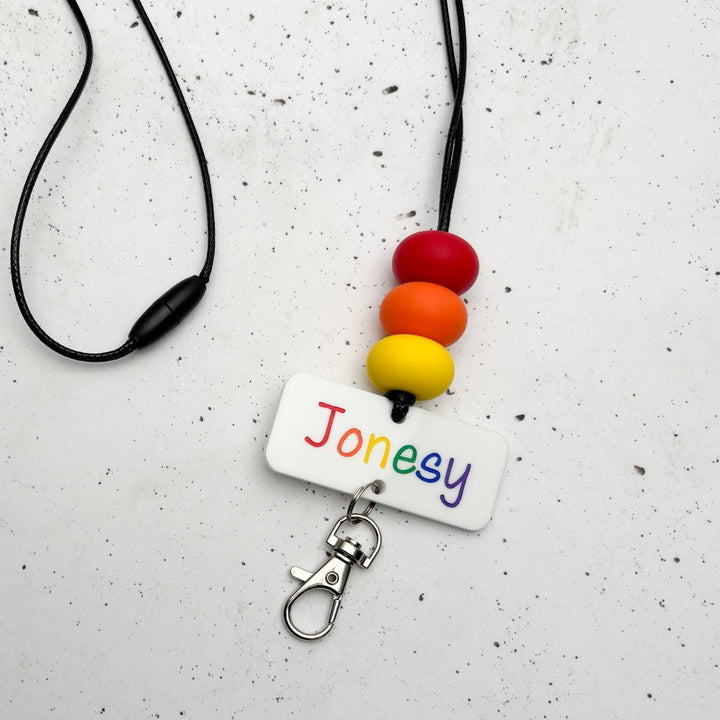 Personalised Rainbow Name Lanyard with Breakaway Clasp