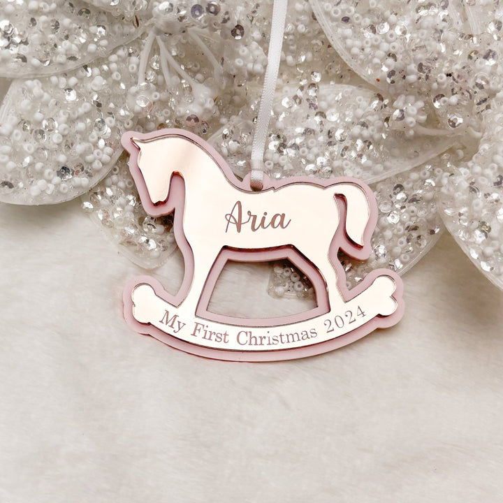 Personalised Rocking Horse First Christmas Ornament Keepsake