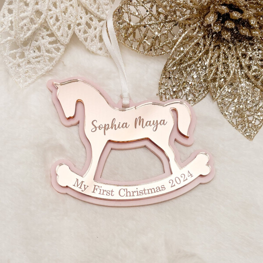 Personalised Rocking Horse First Christmas Ornament Keepsake