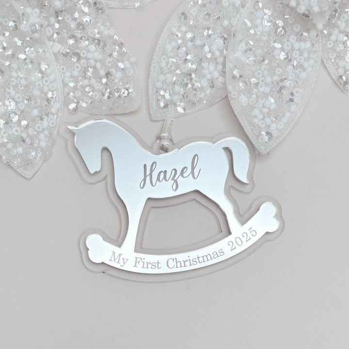 Personalised Rocking Horse First Christmas Ornament Keepsake