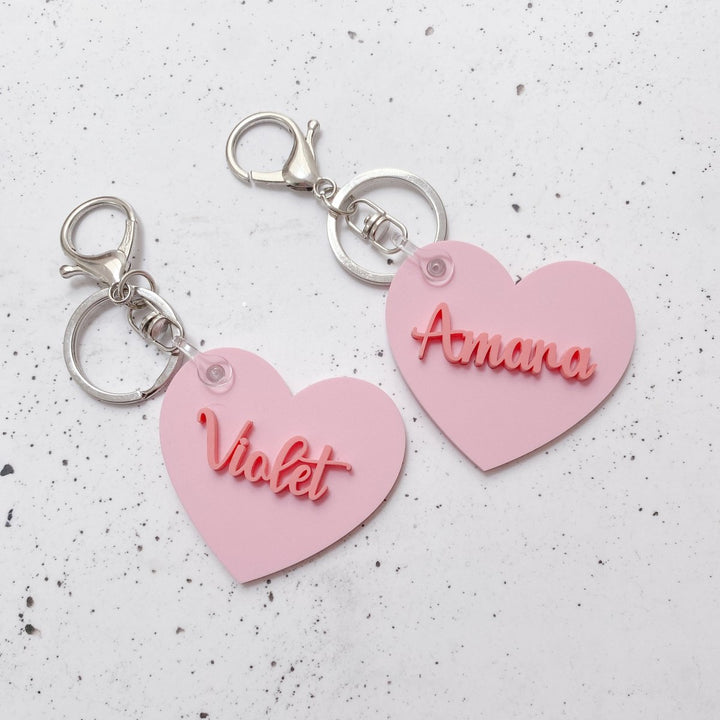 Personalised Valentines Gift Tag Keyring - Heart Key Chain