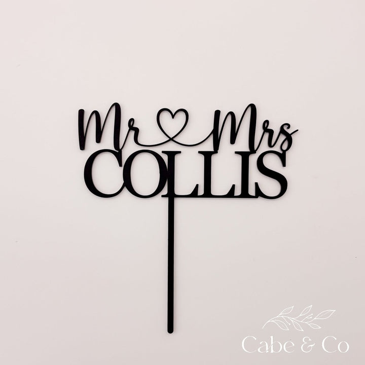 Personalised Wedding Cake Topper - Custom Mr &amp; Mrs
