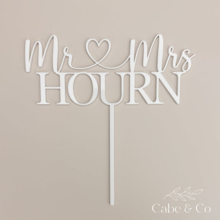 Personalised Wedding Cake Topper - Custom Mr &amp; Mrs