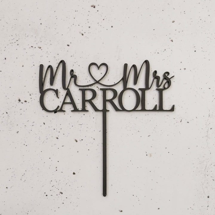 Personalised Wedding Cake Topper - Custom Mr & Mrs