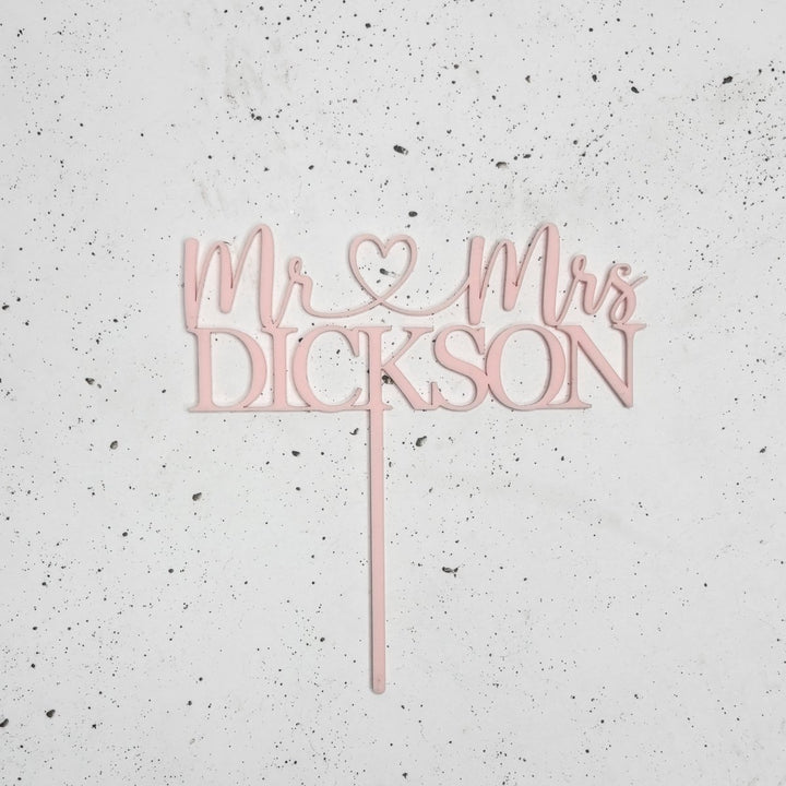 Personalised Wedding Cake Topper - Custom Mr & Mrs