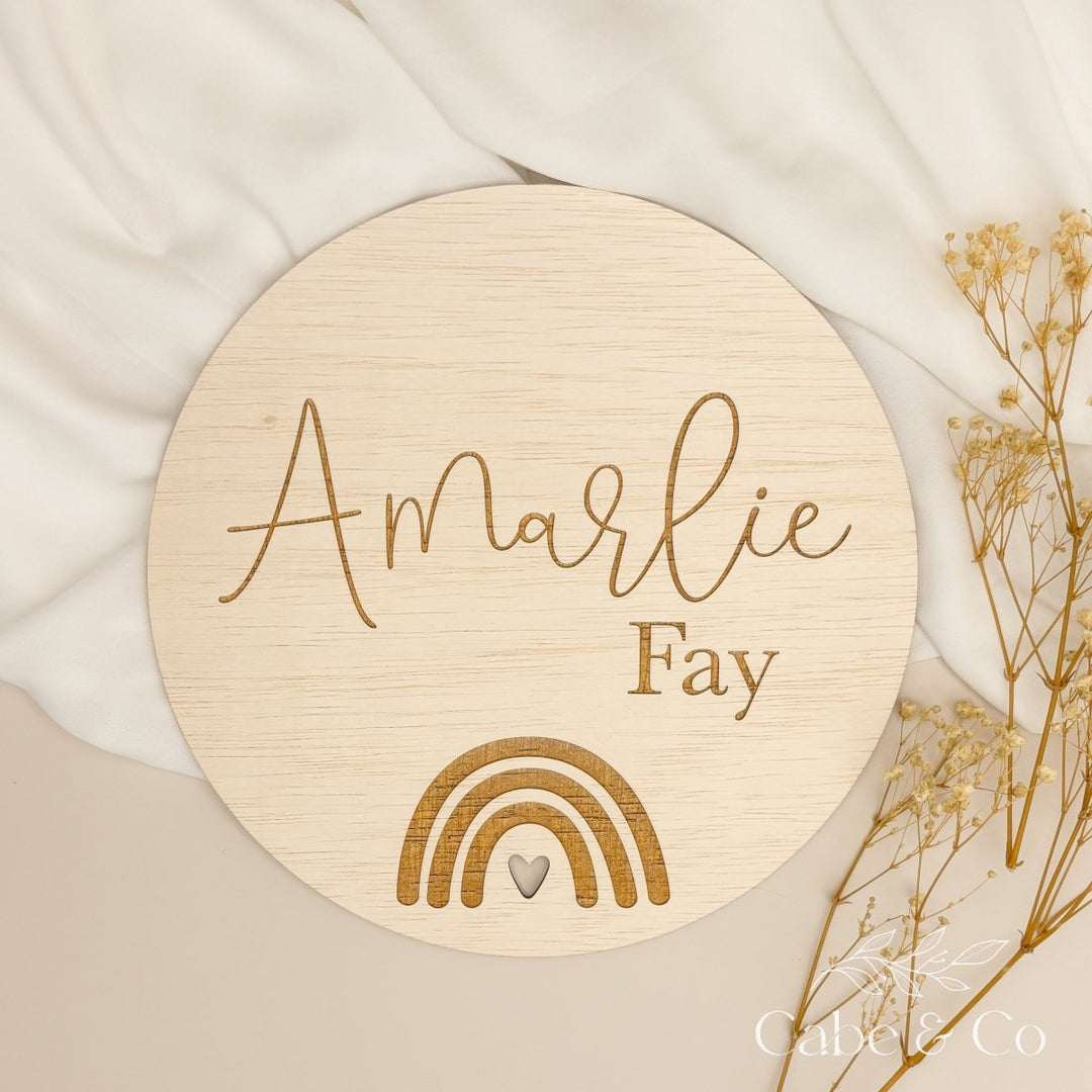 Personalised Wooden Birth Plaque | New Baby Arrival Announcement