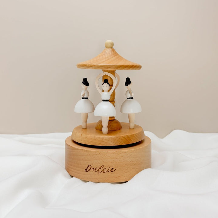 Personalised Wooden Musical Carousel - Ballerina &amp; Horse designs
