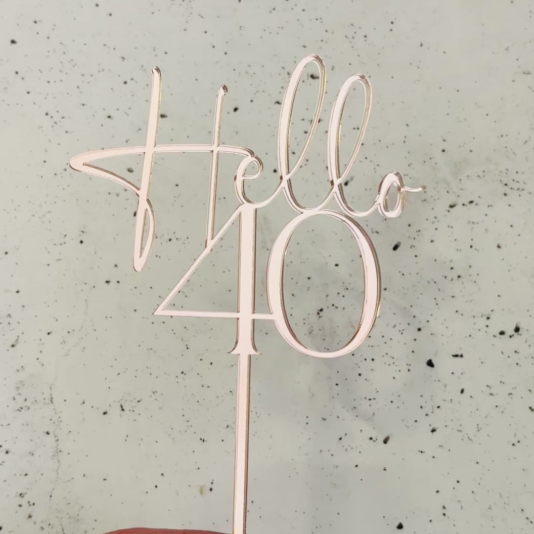 Custom Age Cake Topper With Hello & Age