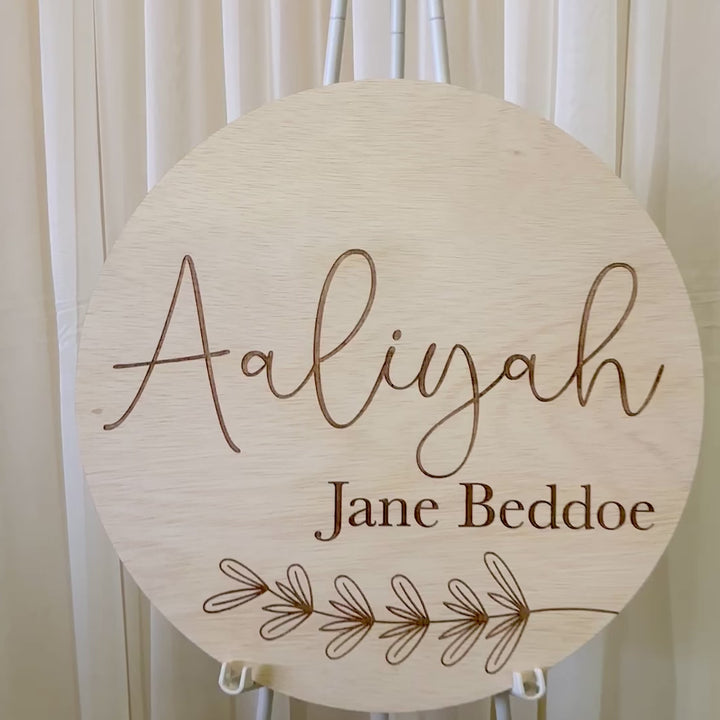 Personalised Wooden Birth Plaque | New Baby Arrival Announcement