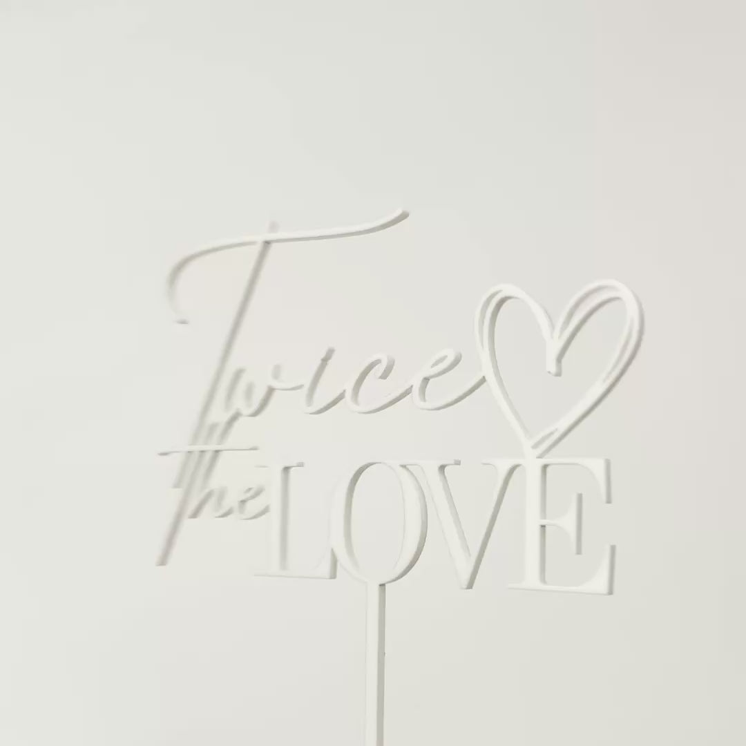 Twice the Love Baby Shower Cake Topper