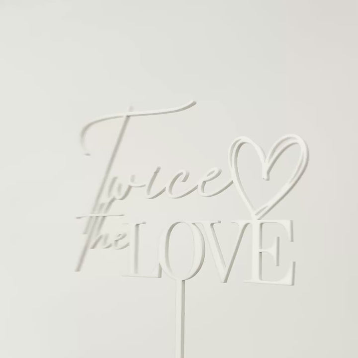 Twice the Love Baby Shower Cake Topper