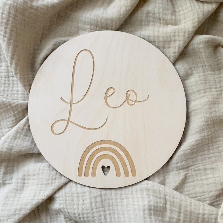 Personalised Wooden Birth Plaque | New Baby Arrival Announcement