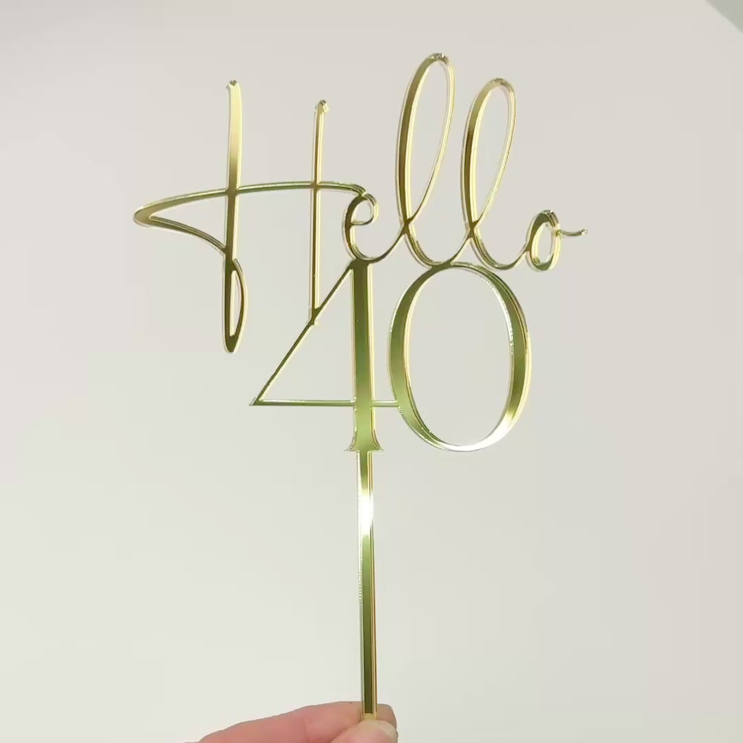 Custom Age Cake Topper With Hello &amp; Age