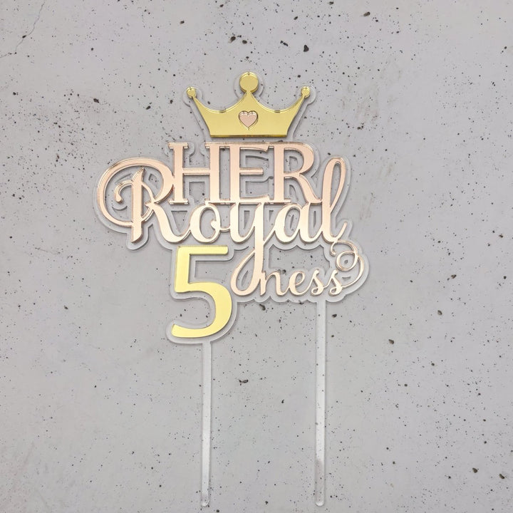 Princess Crown Cake Topper with Age