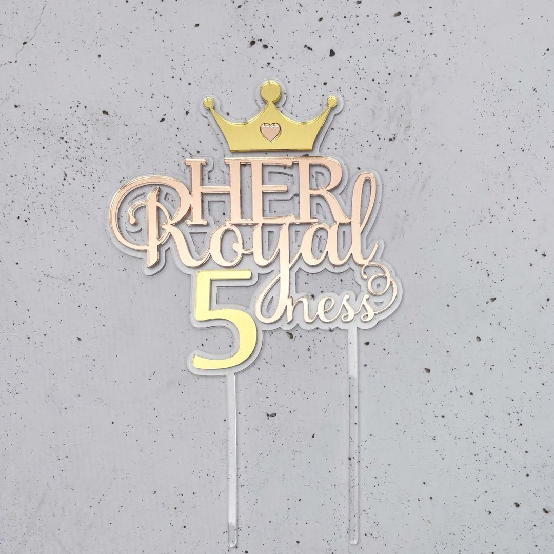 Princess Crown Cake Topper with Age