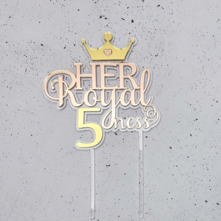 Princess Crown Cake Topper with Age