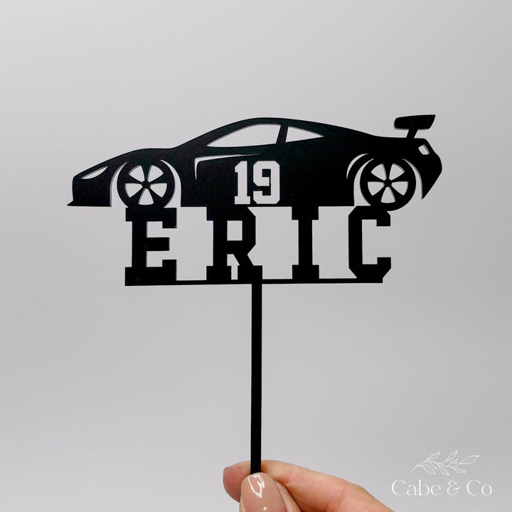 Race Car Personalised Cake Topper