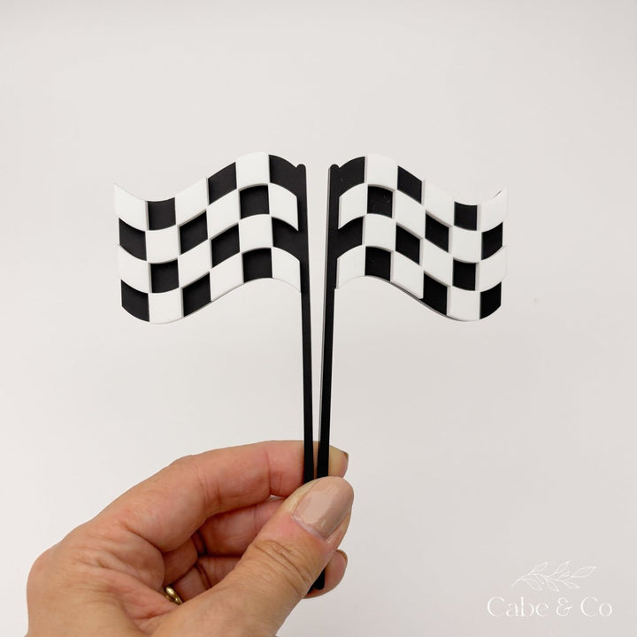 Racing Checkered Flag Cake Toppers