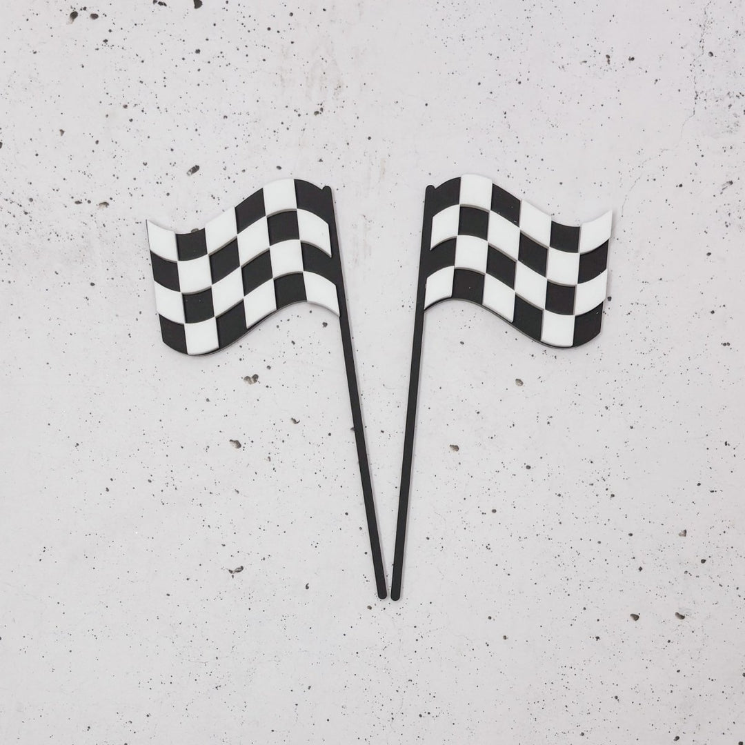 Racing Checkered Flag Cake Toppers