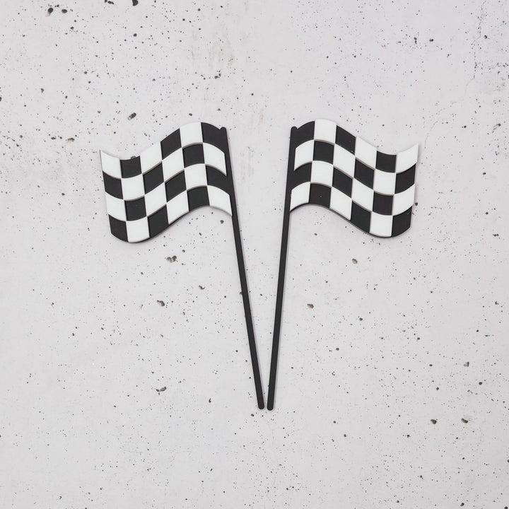 Racing Checkered Flag Cake Toppers