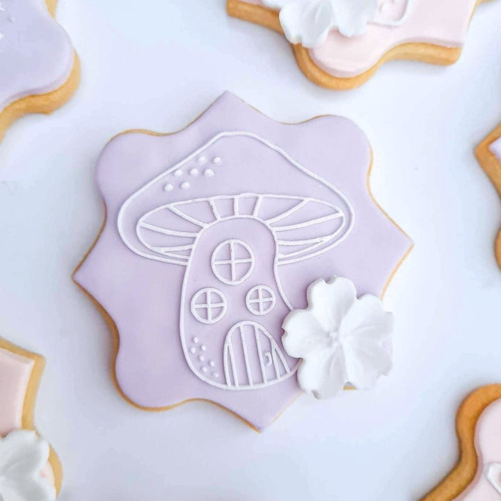 Toadstool House Acrylic Cookie Raised Stamp | Debosser