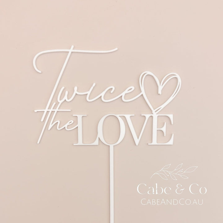 Twice the Love Baby Shower Cake Topper