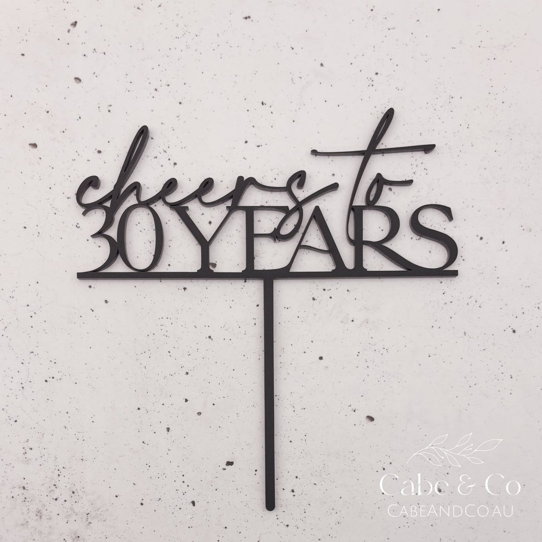 Wedding Anniversary Cake Topper - cheers to your years